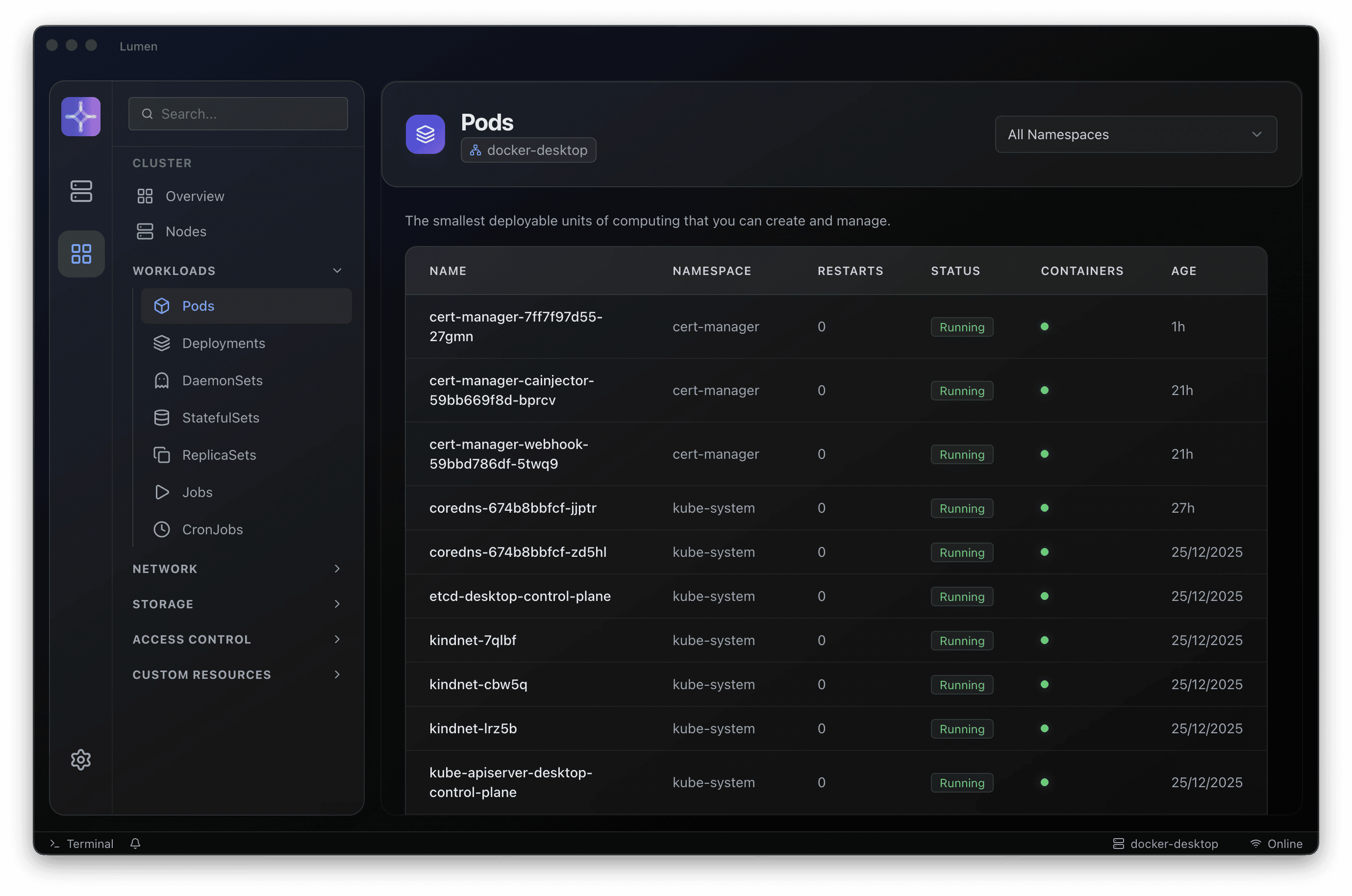 Lumen Kubernetes IDE Interface